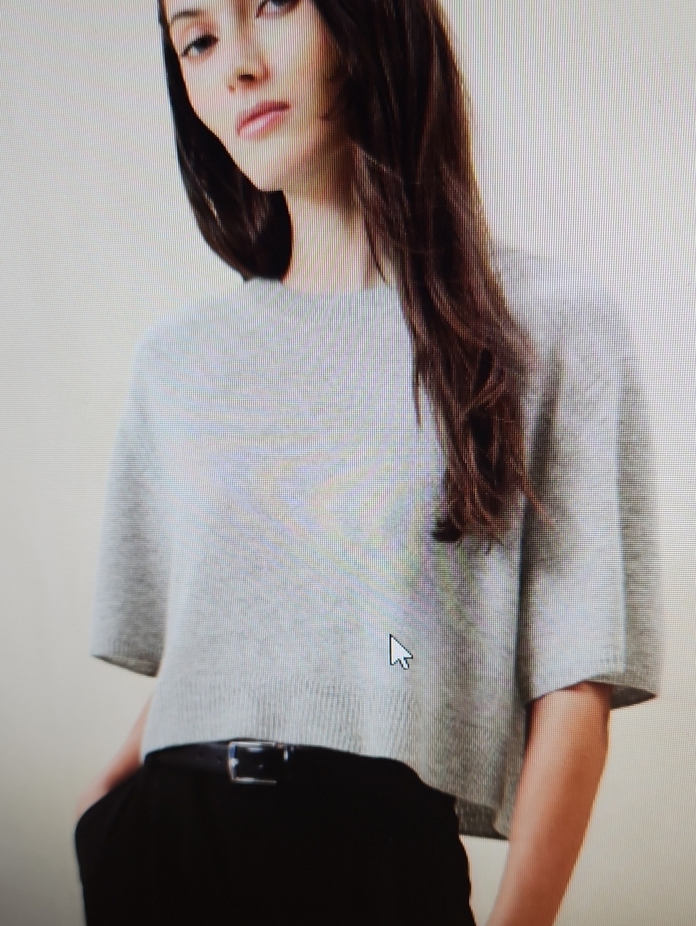 BR2 Banana Republic Luna Cashmere Heather Grey Cropped Sweater Sz L